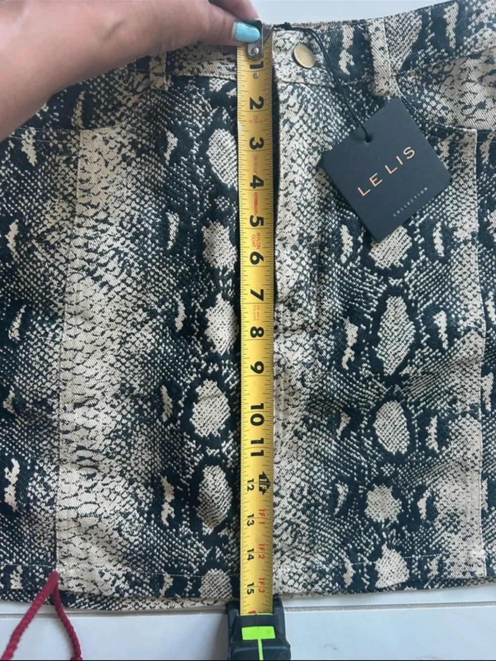 Le Lis Snake-Print Mini Skirt in Black and Cream